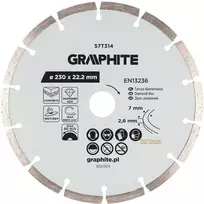 Graphite deimantinis segmentinis pjovimo diskas; 230x22,2 mm; betonui; sausam ir šlapiam pjovimui