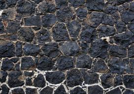Fototapetas Artgeist Dark Charm - Textured Composition Of Black Stones With Light Grout LFT1144SAM, 140 cm x 196 cm
