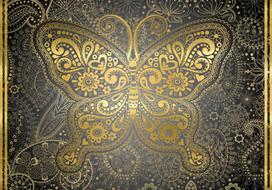 Fototapetas Artgeist Golden Butterfly XLNEW011070, 175 cm x 250 cm