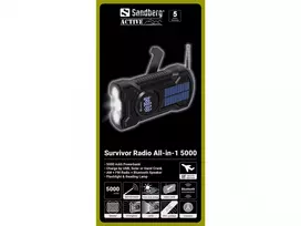 5000 mah power bank - Sandberg 421-03 Survivor Radio All-in-1 5000 Juoda (Black) - 2 nuotrauka