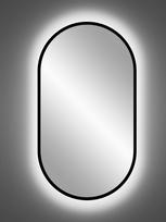 ovalus veidrodis - Vonios veidrodis su LED apšvietimu COMAD APOLLO BLACK, 90x50 cm - 3 nuotrauka