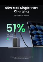 gan ikroviklis - Ugreen Nexode Air 65W USB-A + 2x USB-C Įkroviklis Pilkas (Gray) - 7 nuotrauka