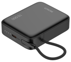 10000 power bank - Deltaco PB-CC101, 10000mAh, 20W, juodas (black) - 5 nuotrauka