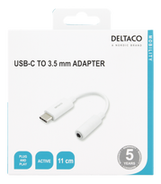 3 5 mm usb c - DELTACO USB-C į 3.5mm, 11 cm, baltas / USBC-1145 - 2 nuotrauka