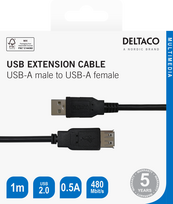 ilgintuvas 1m - DELTACO USB ilgintuvas, USB-A kištukas - USB-A lizdas, 1m juodas / 00140004 - 2 nuotrauka