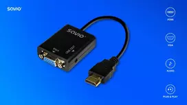 hdmi vga kabelis adapteris - Savio HDMI į VGA adapteris AK-76 Juodas (Black) - 2 nuotrauka
