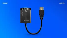 hdmi vga kabelis adapteris - Savio HDMI į VGA adapteris AK-76 Juodas (Black) - 3 nuotrauka