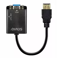 hdmi vga kabelis adapteris - Savio HDMI į VGA adapteris AK-76 Juodas (Black) - 4 nuotrauka