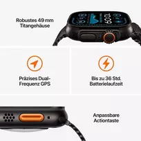 apple watch ultra - Apple Watch Ultra 2 GPS + Cellular 49mm Black Titanium Case with Black Trail Loop - S/M - 8 nuotrauka