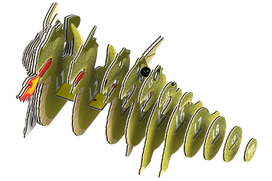 3d puzzle - EUGY 3D kartoninis modelis Drakonas, 20 det. - 3 nuotrauka