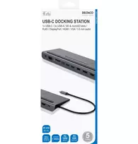 hdmi 2.1 deltaco - DELTACO 85 W, 4K UHD @ 60 Hz, DP, HDMI, VGA, RJ45, 3.5mm, 1Gbit/s, pilkas / USBC-DOCK2 - 3 nuotrauka
