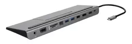 hdmi 2.1 deltaco - DELTACO 85 W, 4K UHD @ 60 Hz, DP, HDMI, VGA, RJ45, 3.5mm, 1Gbit/s, pilkas / USBC-DOCK2 - 6 nuotrauka