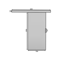 stumdomos durys senukai - Stumdomos durys nišai ADRK Furniture Pixi 106, pilkos - 2 nuotrauka