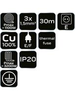 kabelis 3x1 0 - NEO Tools 30m Kabelio ritė 3x1.5mm² Juoda (Black) - 2 nuotrauka