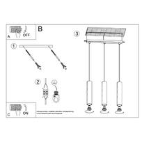 led sviestuvas 10w - Sollux Lagos 3L, GU10, 3 x 10 W, alyvuogių žalia - 2 nuotrauka