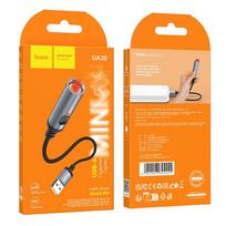 ziebtuveliai - Hoco UA30 USB A į cigarečių žiebtuvėlį adapteris 0,3m Juodas (Black) - 2 nuotrauka