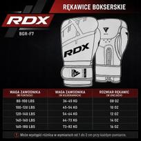 bokso pirstines 16 oz - Bokso pirštinės RDX F7 BGR-F7GL-16oz, aukso/balta, 16 oz - 3 nuotrauka