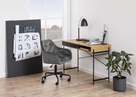 brooke kede - Darbo kėdė Home4you Brooke, pilka - 3 nuotrauka