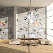 Fototapetas Artgeist Natural Pattern With Birds LFTNT1263, 154 cm x 154 cm