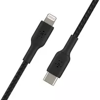 lightning type c laidas - Belkin Boost Charge Braided USB-C to Lightning Cable 1m Black - 4 nuotrauka