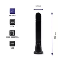 5g marsrutizatorius lte - Antena Qoltec 5G LTE omnidirectional DUAL, 8 dBi, indoor - 5 nuotrauka