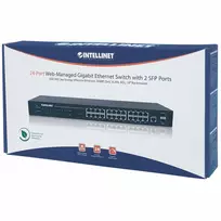4 port gigabit ethernet switch - Intellinet 560917 24-Port Web-Managed Gigabit Ethernet Switch with 2 SFP Ports - 3 nuotrauka