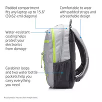 hp 15 15 6 - HP Notebook Backpack For 15.6" Grey/Green - 4 nuotrauka