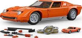 mattel - Hot Wheels Lamborghini ‘71 Miura P400 SV konstruktorius, oranžinė (Orange) (JHF61) - 3 nuotrauka