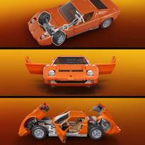 mattel - Hot Wheels Lamborghini ‘71 Miura P400 SV konstruktorius, oranžinė (Orange) (JHF61) - 5 nuotrauka