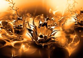 Fototapetas Artgeist Oily Flower (Orange) 4XLFT1846SAM, 280 cm x 280 cm