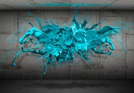 Fototapetas Artgeist Blue Ink Blot 4XLFT18, 280 cm x 280 cm