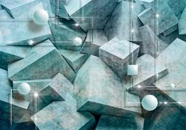 Fototapetas Artgeist Concrete Cubes (Green) XLFT1651SAM, 175 cm x 175 cm