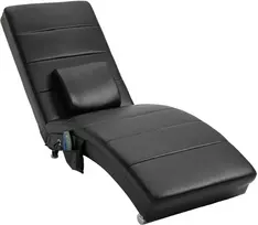 HOMCOM poilsio gultas su masažo funkcija, Juodas (Black)
