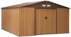 Outsunny sodo sandėliukas, rudas (Brown), 340 x 386 x 200 cm
