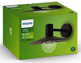 philips lauko sviestuvas - Sieninis lauko šviestuvas Philips Skua, juodas - 3 nuotrauka