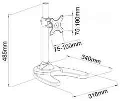 monitor arm - Techly Desk Monitor Freestanding Monitor Arm 13-27" - 2 nuotrauka