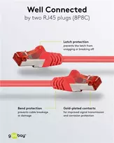 rj45 cat6 jungtis - Goobay 5m CAT 6 Patchkabel, S/FTP (PiMF), Rot - 3 nuotrauka