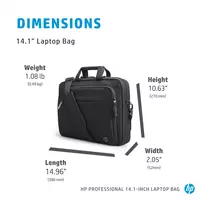 messenger krepsys - HP Professional 14.1-inch Laptop Bag - 8 nuotrauka