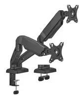 monitor vesa 100x100 - Up Up Premium Dual-Screen Monitoriaus laikiklis 17-32'', VESA 75x75, 100x100, Matinė juoda (Matte Black) - 3 nuotrauka