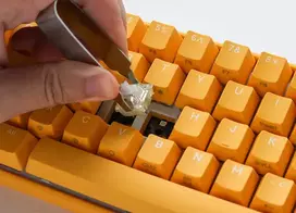rgb klaviatura - Ducky One 3 Yellow Mini Cherry MX Speed Silver (Geltona) - 6 nuotrauka