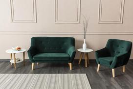 fotelis velvet - Signal Meble Nordic Sofa 3 Velvet Bluvel 78 Green - 2 nuotrauka