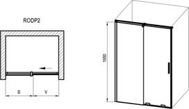 grudinto stiklo durys - Dušo durys Ravak RODP2, 110 cm x 195 cm, skaidri sp./chromo sp./grūdintas - 2 nuotrauka
