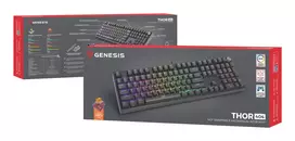 silent peach - Genesis Thor 404 Juoda (Black) RGB Mechaninė Klaviatūra, Outemu Peach Silent - 2 nuotrauka