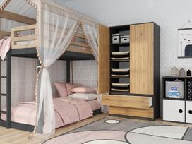malwa ss 90 - Spinta Malwa SS-90, antracito/ąžuolo, 90 cm x 50 cm x 180 cm - 2 nuotrauka