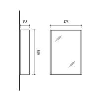 vonios spintele su veidrodziu - Vonios spintelė su veidrodžiu Riva SV 50A-5E, medžio (Wood) - 2 nuotrauka