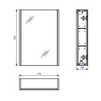 vonios spintele su veidrodziu - Vonios spintelė su veidrodžiu Riva SV 50A-5E, medžio (Wood) - 4 nuotrauka