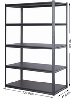 stelazai lentynos - Sandėliavimo lentyna Haushalt GS501, 123.8 x 47.6 x 183 cm, 360 kg - 3 nuotrauka