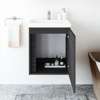 spintele su praustuvu senukai - Vonios spintelė su praustuvu Riva SA 50A-5, medžio (Woodflow Ash) - 10 nuotrauka