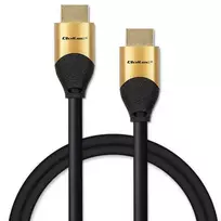aukso laidas - Qoltec 50354 HDMI v2.1 kabelis itin didelės spartos 8K ,  60Hz ,  30AWG ,  Auksinis ,  1m - 6 nuotrauka