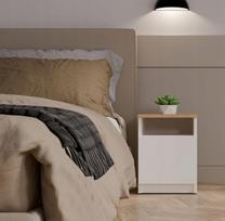 bedside - Naktinė spintelė Top E Shop Galax 30/1D, balta (White) - 2 nuotrauka